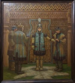 «Обряд одевания невесты», х.м., 180х160 см, 2021 г.
